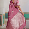 Cynosure Pink Banarasi Satin Silk Saree With Rhapsody Blouse