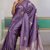 Staring Lavender Banarasi Satin Silk Saree With Desiring Blouse