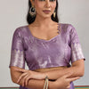 Staring Lavender Banarasi Satin Silk Saree With Desiring Blouse