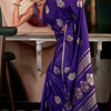 Dalliance Purple Banarasi Satin Silk Saree With Ephemeral Blouse