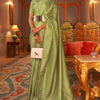 Staring Green Kanjivaram Silk Saree With Dazzling Blouse Piece