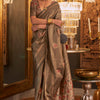 Designer Grey Soft Banarasi Silk Saree With Desiring Blouse Piece