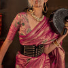 Arresting Dark Pink Soft Banarasi Silk Saree With Hypnotic Blouse Piece