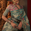 Adorable Rama Soft Banarasi Silk Saree With Delightful Blouse Piece