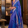 Snazzy Royal Blue Soft Banarasi Silk Saree With Exuberant Blouse Piece
