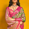 Ratatouille Green Kanjivaram Silk Saree With Engrossing Blouse Piece