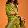 Amiable Green Soft Banarasi Silk Saree With Rhapsodic Blouse Piece