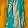 Profuse Rama Soft Banarasi Silk Saree With Charismatic Blouse Piece