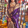 Prominent Purple Soft Banarasi Silk Saree With Desirable Blouse Piece