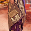 Prominent Purple Soft Banarasi Silk Saree With Desirable Blouse Piece