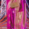 Prominent Magenta Soft Banarasi Silk Saree With Desirable Blouse Piece