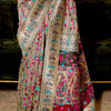 Exuberant Grey Pashmina saree With Ratatouille Blouse Piece