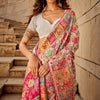 Elegant Beige Pashmina Saree With Adorning Blouse Piece