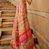Traditional Dark Beige Pashmina Saree With Dalliance Blouse Piece