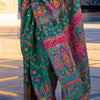 Precious Green Pashmina Saree With Flattering Blouse Piece