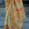 Elegant Pista Pashmina Saree With Capricious Blouse Piece