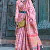 Desuetude Pink Pashmina Saree With Desultory Blouse Piece