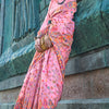 Desuetude Pink Pashmina Saree With Desultory Blouse Piece