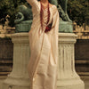 Marvellous Beige Soft Banarasi Silk Saree With Resonant Blouse Piece