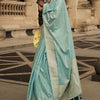 Smart Sky Soft Banarasi Silk Saree With Beguiling Blouse Piece