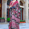 Desiring Magenta Digital Printed Satin Silk Saree With Opulent Blouse Piece