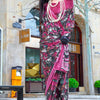 Desiring Magenta Digital Printed Satin Silk Saree With Opulent Blouse Piece