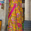 Rhapsodic Yellow Digital Printed Satin Silk Saree With Opulent Blouse Piece