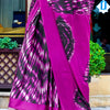 Dulcet Purple Digital Printed Satin Silk Saree With Ethereal Blouse Piece