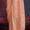 Epiphany Peach Soft Banarasi Silk Saree With Murmurous Blouse Piece