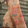 Pleasurable Beige Pashmina saree With Resonant Blouse Piece