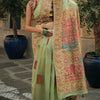 Quintessential Pista Pashmina saree With Alluring Blouse Piece