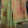 Quintessential Pista Pashmina saree With Alluring Blouse Piece