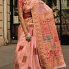 Lissome Pink Pashmina saree With Tantalizing Blouse Piece