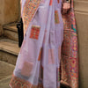 Flaunt Lavender Pashmina saree With Aplomb Blouse Piece