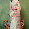 Unique Beige Cotton Silk Saree With Intricate Blouse Piece