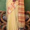Engrossing Yellow Cotton Silk Saree With Prominent Blouse Piece