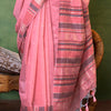 Flameboyant Pink Cotton Silk Saree With Fancifull Blouse Piece