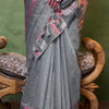 Entrancing Grey Cotton Silk Saree With Adoring Blouse Piece