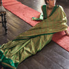 Enamoring Green Banarasi Tussar Silk Saree With Winsome Blouse Piece