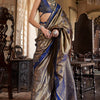 Adorning Golden Banarasi Tussar Silk Saree With Ethereal Blouse Piece