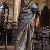 Adorning Golden Banarasi Tussar Silk Saree With Ethereal Blouse Piece