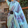 Seraglio Sky Soft Banarasi Silk Saree With Petrichor Blouse Piece