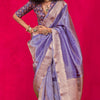 Ravishing Lavender Soft Banarasi Tissue Silk Saree With Lassitude Blouse Piece
