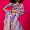 Ravishing Lavender Soft Banarasi Tissue Silk Saree With Lassitude Blouse Piece