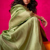 Resonant Green Soft Banarasi Tissue Silk Saree With Beauteous Blouse Piece