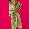 Resonant Green Soft Banarasi Tissue Silk Saree With Beauteous Blouse Piece