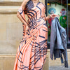 Evocative Peach Digital Printed Satin Silk Saree With Palimpsest Blouse Piece