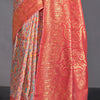 Flamboyant Pink Pashmina saree With Assemblage Blouse Piece