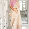 Ephemeral Beige Soft Silk Saree With Magnetic Blouse Piece