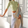 Luxuriant Grey Soft Silk Saree With Vivacious Blouse Piece